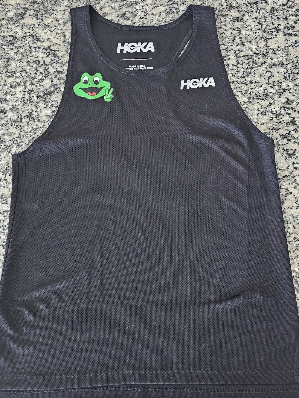 HOKA Performance Tank Top Frog Graphic Gorpcore Black Size S Made in USA - Picture 2 of 5